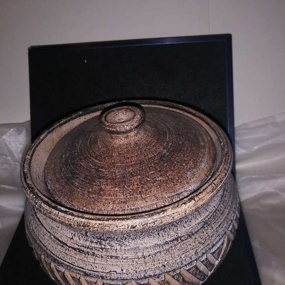 NWOT African Inspired Wood Carved Vase - Picture 2 of 3